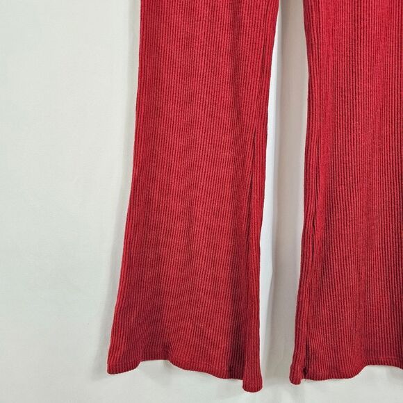 NWT Carbon38 Brushed Ribbed Flare Pants in Rum Wine - Size M - Picture 6 of 12